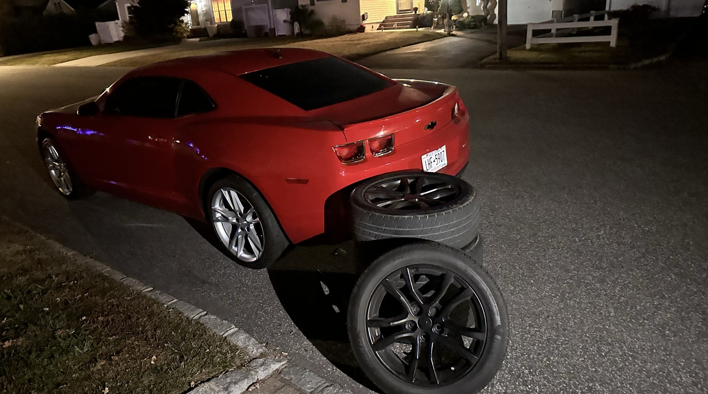 Camaro with tires