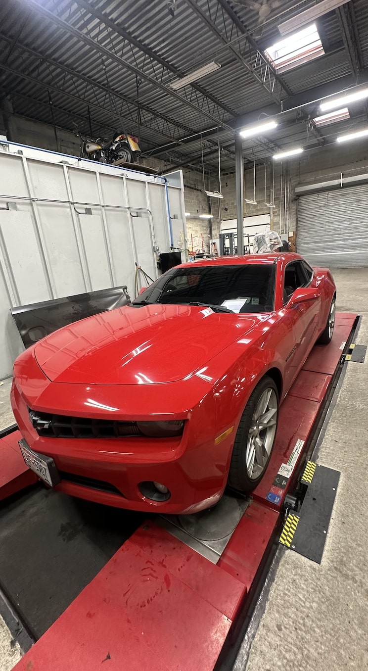 Camaro getting alignment done